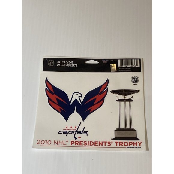 Washington Capitals Hockey NHL Decal Sticker Wincraft 2010 Presidents Trophy - Picture 1 of 2